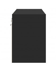 Mobile TV a Parete con Luci LED Nero 80x31x45 cm 2