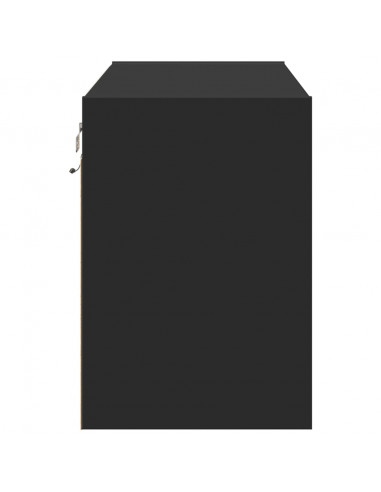 Mobile TV a Parete con Luci LED Nero 80x31x45 cm