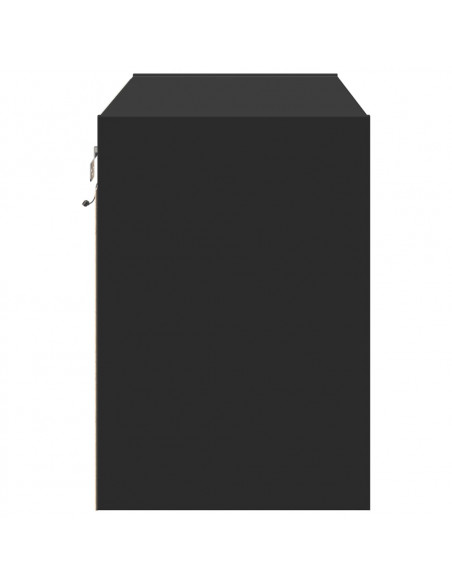 Mobile TV a Parete con Luci LED Nero 80x31x45 cm