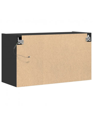 Mobile TV a Parete con Luci LED Nero 80x31x45 cm