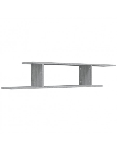 Scaffale TV Parete Grigio Sonoma 125x18x23 cm Legno Multistrato