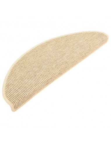 Tappeti Autoadesivi Scale Aspetto Sisal 15 pz 65x21x4 cm Beige