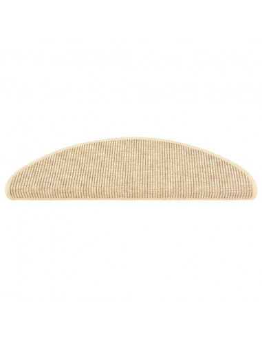Tappeti Autoadesivi Scale Aspetto Sisal 15 pz 65x21x4 cm Beige