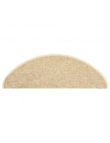 Tappeti Autoadesivi Scale Aspetto Sisal 15 pz 65x21x4 cm Beige