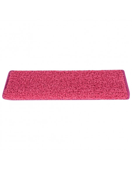 Tappetini per scale 15 pz 65x21x4 cm Rosa Bordo rettangolare