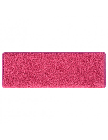 Tappetini per scale 15 pz 65x21x4 cm Rosa Bordo rettangolare