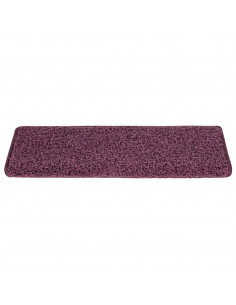 Tappetini per scale 15 pz 65x21x4 cm Viola scuro con bordo rettangolare 2