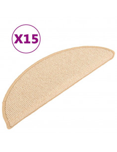 Tappetini per Scale 15 pz Crema 65x21x4 cm 2