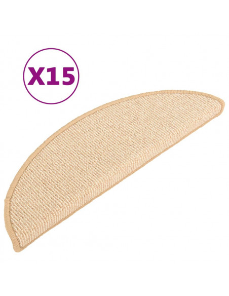 Tappetini per Scale 15 pz Crema 65x21x4 cm