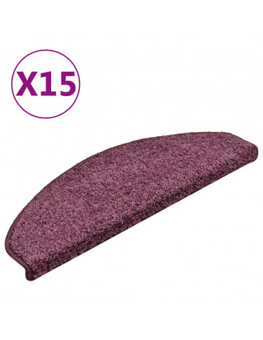 Tappetini per Scale 15 pz Viola Scuro 65x21x4 cm
