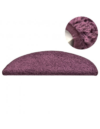 Tappetini per Scale 15 pz Viola Scuro 65x21x4 cm