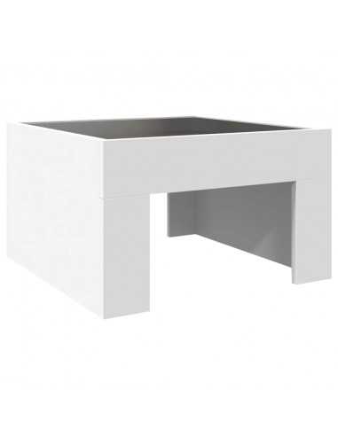 Tavolino da Salotto con LED Infinity Bianco 50x50x30 cm