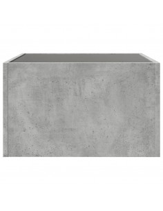 Tavolino da Salotto con LED Infinity Grigio Cemento 50x50x30 cm 2