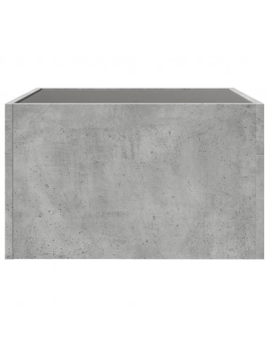 Tavolino da Salotto con LED Infinity Grigio Cemento 50x50x30 cm