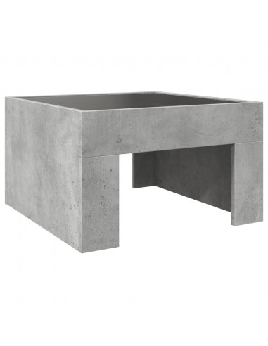 Tavolino da Salotto con LED Infinity Grigio Cemento 50x50x30 cm