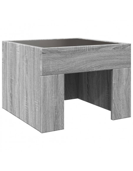 Tavolino da Salotto con LED Infinity Grigio Sonoma 40x40x30 cm