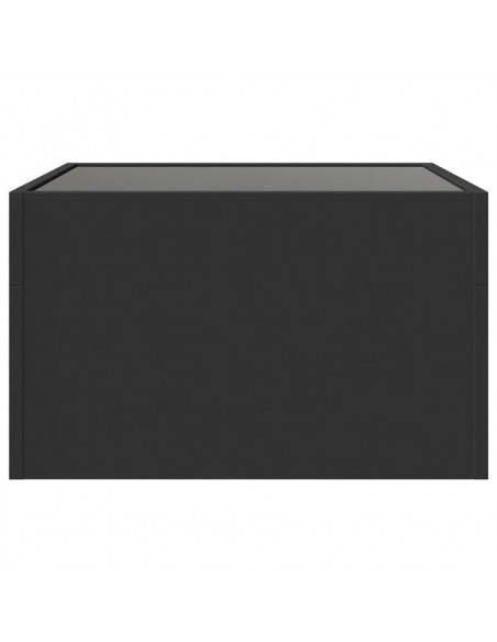 Tavolino da Salotto con LED Infinity Nero 50x50x30 cm