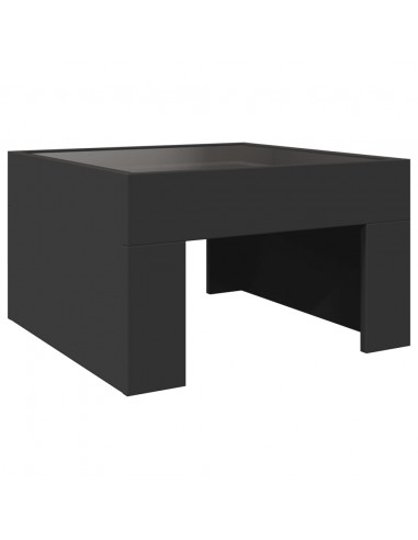 Tavolino da Salotto con LED Infinity Nero 50x50x30 cm