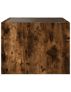 Tavolino da Salotto con LED Infinity Rovere Fumo 40x40x30 cm 2