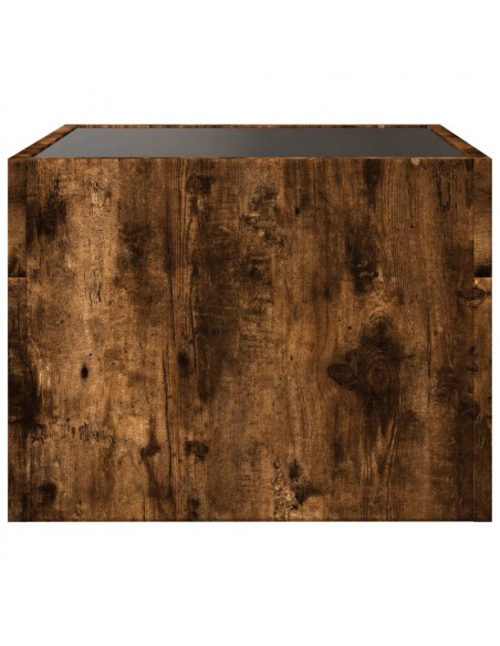 Tavolino da Salotto con LED Infinity Rovere Fumo 40x40x30 cm