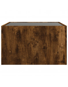 Tavolino da Salotto con LED Infinity Rovere Fumo 50x50x30 cm 2