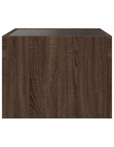 Tavolino da Salotto con LED Infinity Rovere Marrone 40x40x30 cm