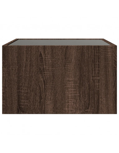 Tavolino da Salotto con LED Infinity Rovere Marrone 50x50x30 cm