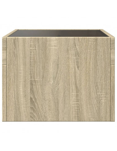 Tavolino da Salotto con LED Infinity Rovere Sonoma 40x40x30 cm