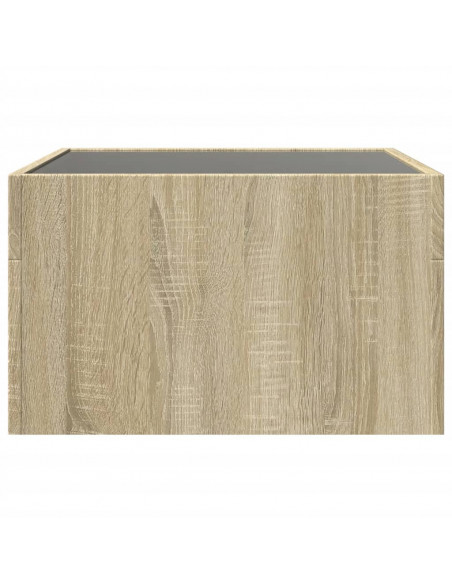 Tavolino da Salotto con LED Infinity Rovere Sonoma 50x50x30 cm