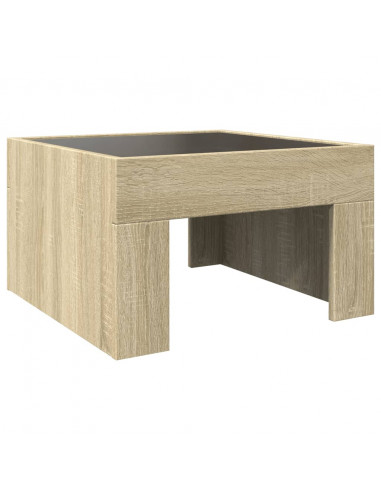 Tavolino da Salotto con LED Infinity Rovere Sonoma 50x50x30 cm