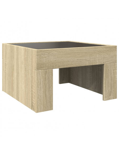Tavolino da Salotto con LED Infinity Rovere Sonoma 50x50x30 cm