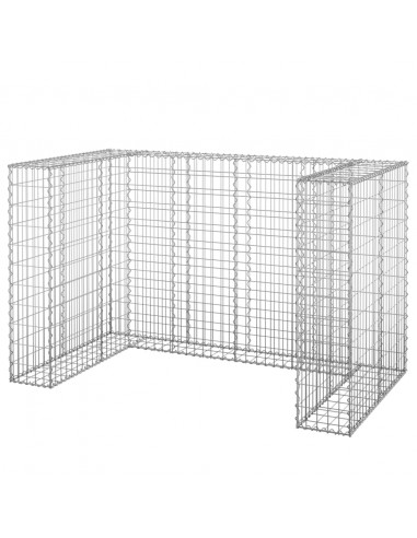 Gabbione per Bidoni in Acciaio Zincato 180x100x110 cm