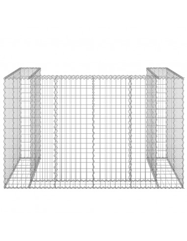 Gabbione per Bidoni in Acciaio Zincato 180x100x110 cm