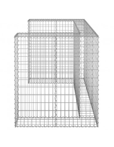 Gabbione per Bidoni in Acciaio Zincato 180x100x110 cm