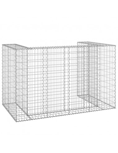 Gabbione per Bidoni in Acciaio Zincato 180x100x110 cm