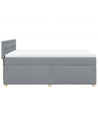 Giroletto a Molle con Materasso Grigio Chiaro 140x190cm Tessuto