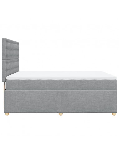 Giroletto a Molle con Materasso Grigio Chiaro 140x190cm Tessuto