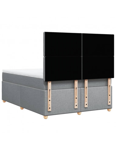 Giroletto a Molle con Materasso Grigio Chiaro 140x190cm Tessuto