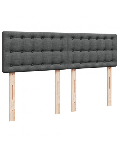 Giroletto a Molle con Materasso Grigio Scuro 140x190 cm Tessuto