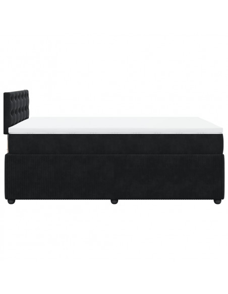 Giroletto a Molle con Materasso Nero 120x190 cm in Velluto