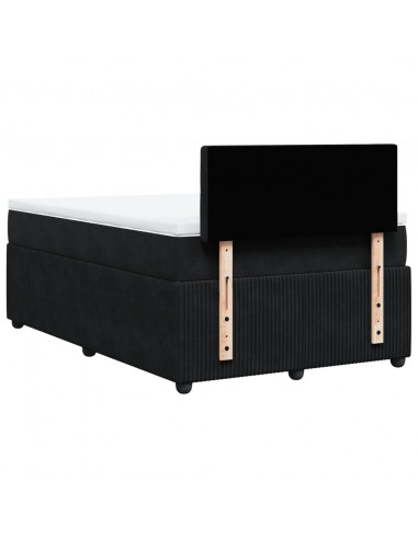 Giroletto a Molle con Materasso Nero 120x190 cm in Velluto