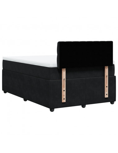 Giroletto a Molle con Materasso Nero 120x190 cm in Velluto
