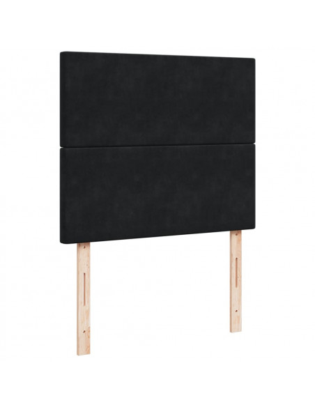 Giroletto a Molle con Materasso Nero 120x190 cm in Velluto