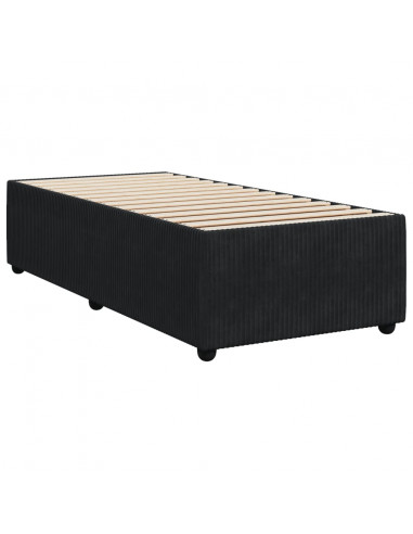 Giroletto a Molle con Materasso Nero 90x200 cm in Velluto