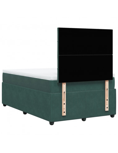Giroletto a Molle con Materasso Verde Scuro 120x190 cm Velluto