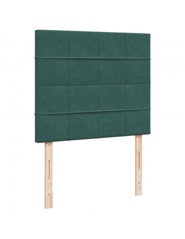 Giroletto a Molle con Materasso Verde Scuro 120x190 cm Velluto