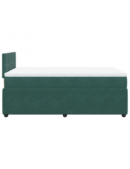 Giroletto a Molle con Materasso Verde Scuro 120x190 cm Velluto