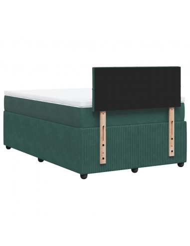 Giroletto a Molle con Materasso Verde Scuro 120x190 cm Velluto