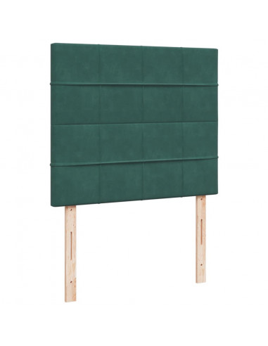 Giroletto a Molle con Materasso Verde Scuro 120x190 cm Velluto