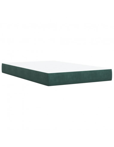 Giroletto a Molle con Materasso Verde Scuro 120x190 cm Velluto